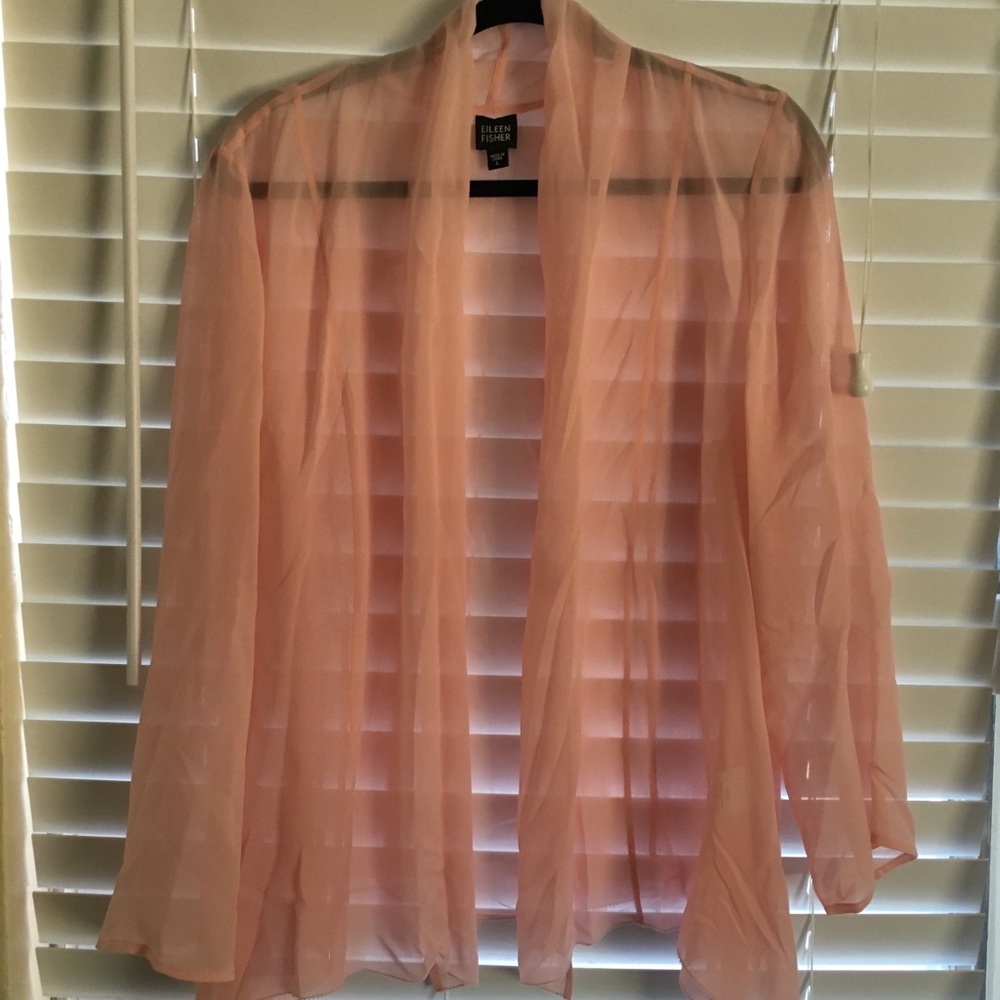 Eileen Fisher sheer silk cardigan
